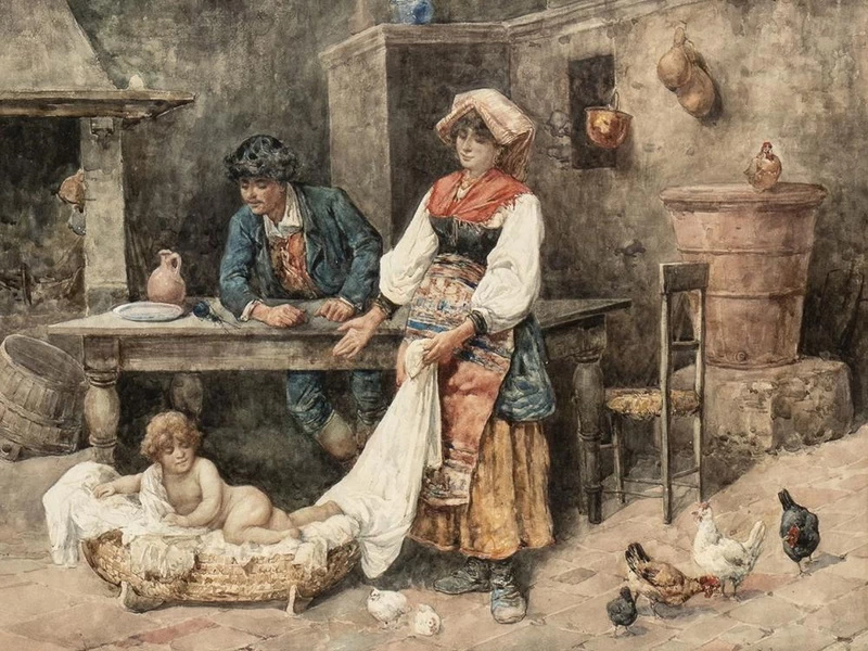 1862-Giuseppe Gabbiani - Famiglia contadina